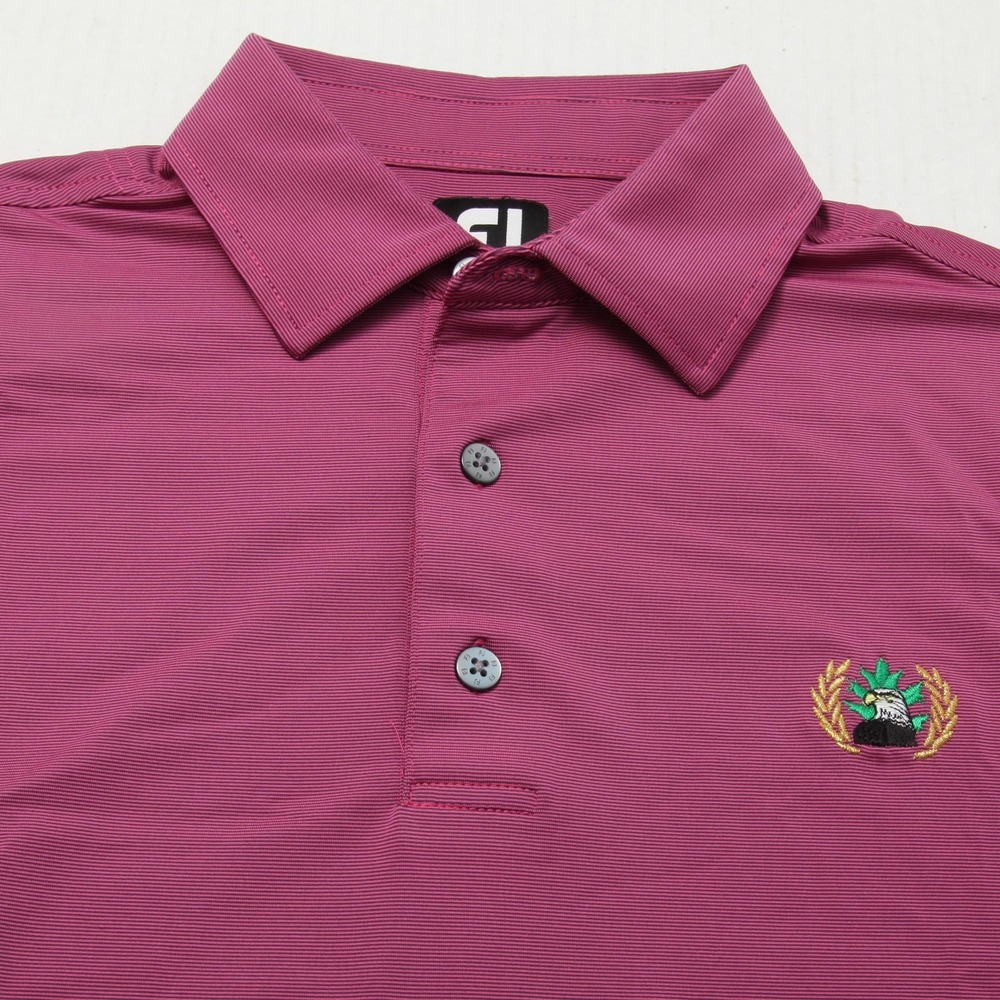 FootJoy Polo Shirt Mens Medium Purple Performance Stretch Eagle Oak Golf